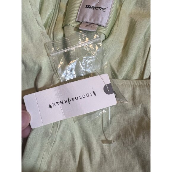 Maeve Anthropologie Mini Dress Size Large Sleeveless Volume Hip Green Stretch - Picture 10 of 15